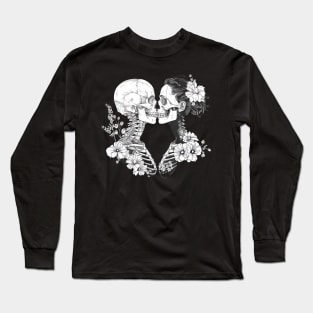 Life in Death: Blooming Skulls Illustration Long Sleeve T-Shirt